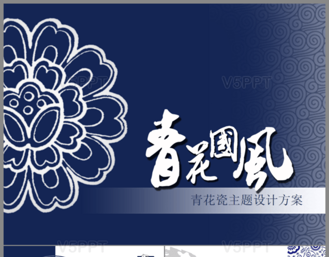 青花瓷传统文化中国风PPT模板