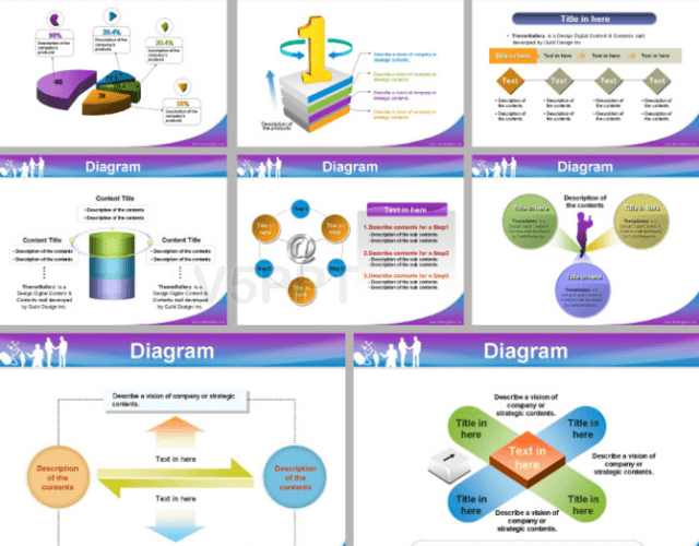 大氣藍紫色企業銷售市場分析PPT模板