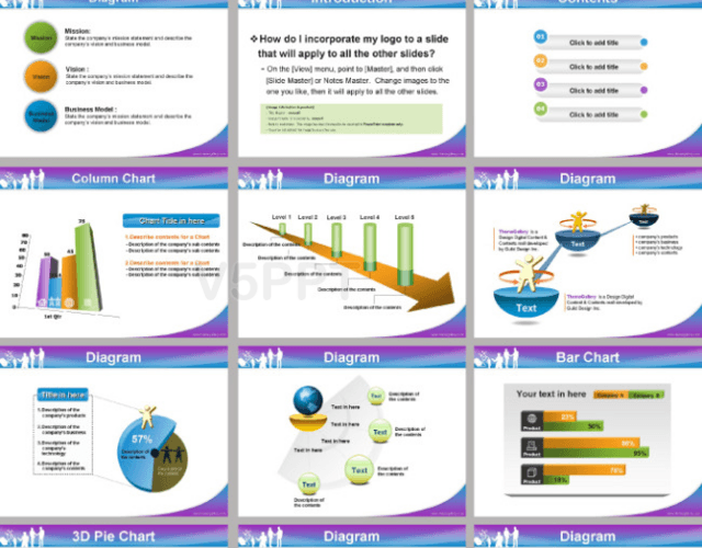 大氣藍紫色企業銷售市場分析PPT模板