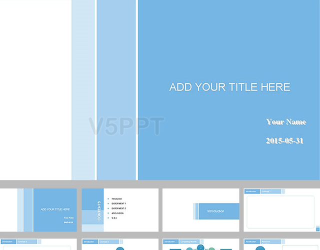 藍白簡潔自我介紹PPT模板