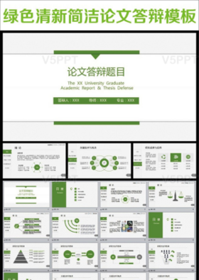 绿色清新毕业论文答辩PPT模板