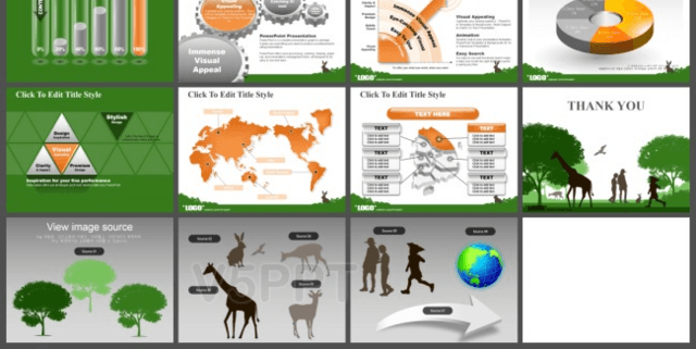 人與自然卡通PPT