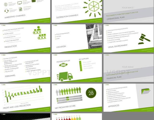 2017绿色蜂巢格子创意封面欧美商务PPT模板