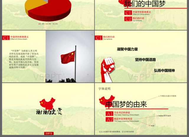 中國夢學習黨政類工作匯報PPT模板