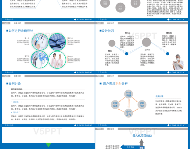 清新蓝合作项目报告PPT模板