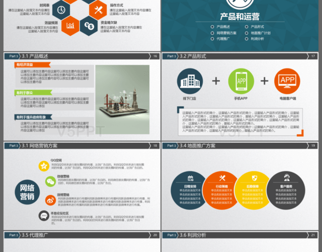 簡潔扁平化商業(yè)創(chuàng)業(yè)計劃書PPT模板