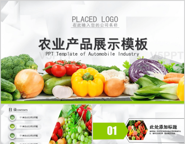 绿色生态农业水果蔬菜农产品PPT模板