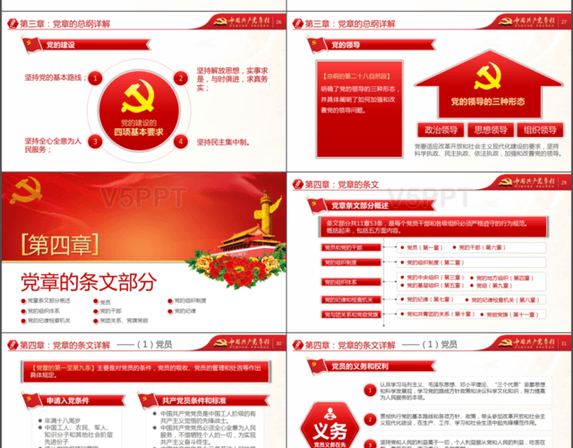 中國共產黨黨章學習黨課PPT模板