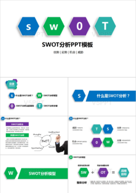 企业数据SWOT分析PPT模板