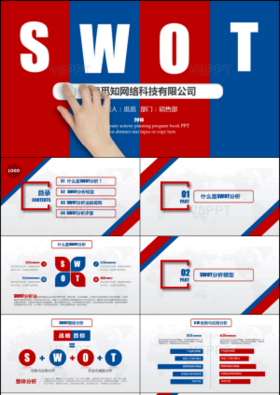  SWOT分析ppt模板个人企业通用案例模型分析法