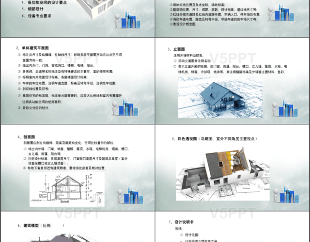 蓝色简洁大气建筑设计方案任务书动态PPT