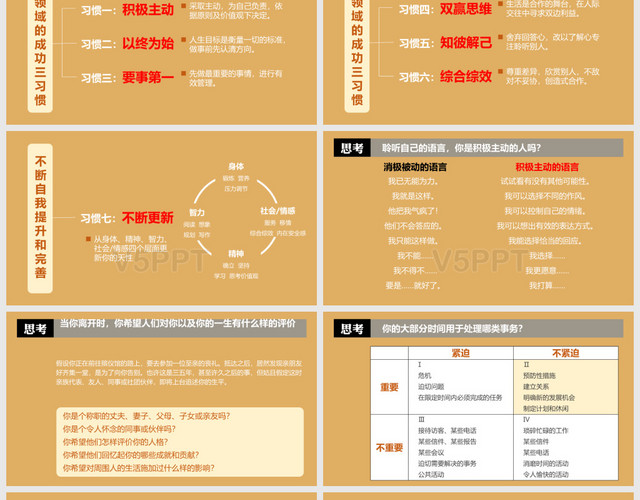 高效能人士的7个习惯PPT模板