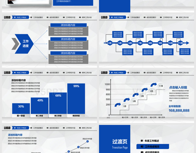 簡約藍(lán)色商務(wù)風(fēng)工作總結(jié)PPT模板