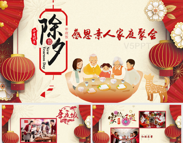 新年除夕习俗传统文化民俗中国年PPT模板