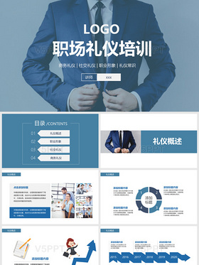 企业商务礼仪知识培训礼仪课程ppt模板