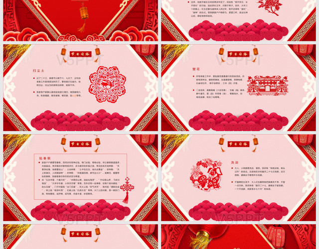 红色小年春节习俗一PPT模板