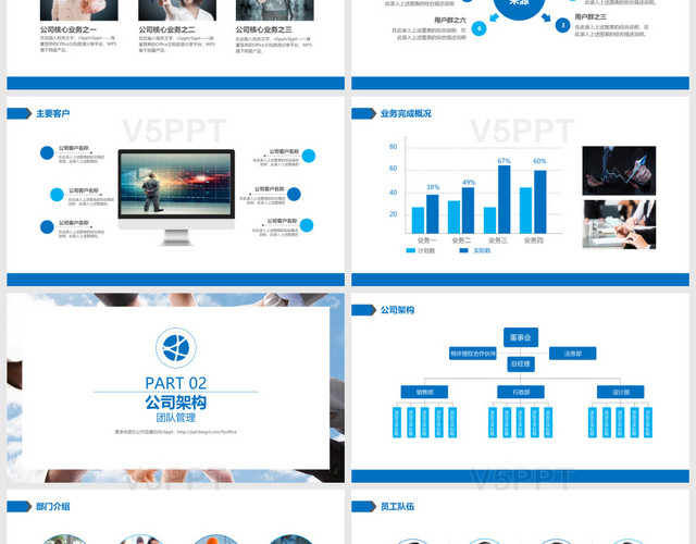 藍色簡約大氣公司簡介企業介紹產品宣傳公司介紹PPT模板