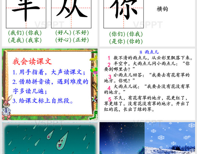 部編版語文一年級上冊第8課《雨點兒》公開課優(yōu)秀課件