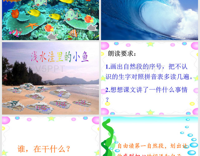 人教版小學語文二年級上冊《淺水洼里的小魚》PPT