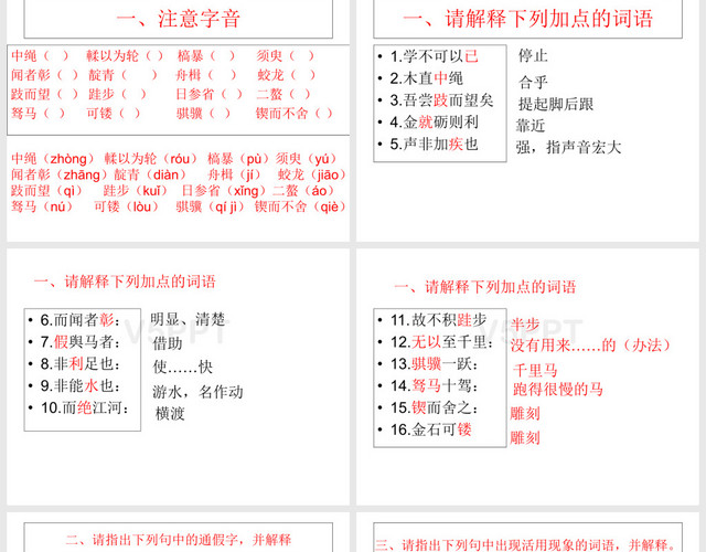 《勸學(xué)》文言知識整理PPT