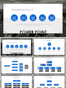 网络科技有限公司组织架构图——PPT模板