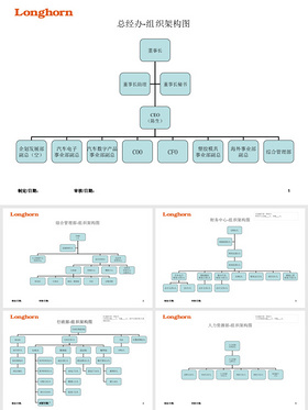 最新各部组织架构图PPT模板