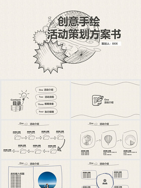 创意手绘活动策划方案书通用营销策划——PPT模板