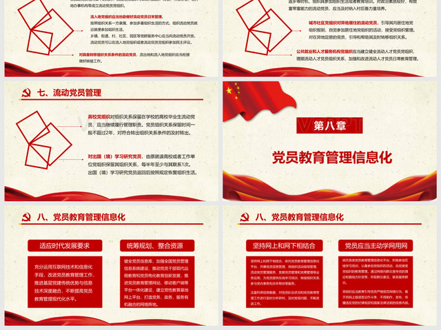2019年中国共产党员教育管理工作条例党政党课党建PPT