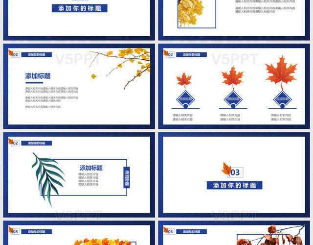 簡約中國風傳統二十四節氣之秋分節氣PPT模板