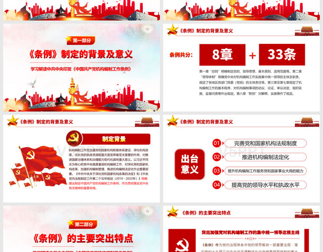 2019年中国共产党机构编制工作条例党政党建党课PPT模板
