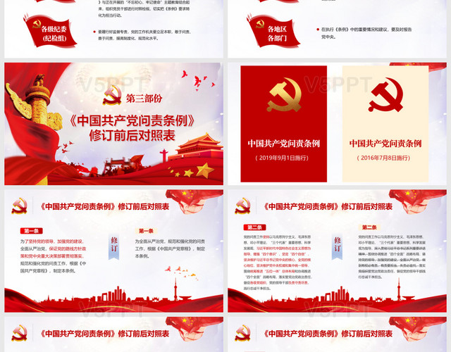 党课讲稿精细解读中国共产党问责条例修订前后对照表PPT