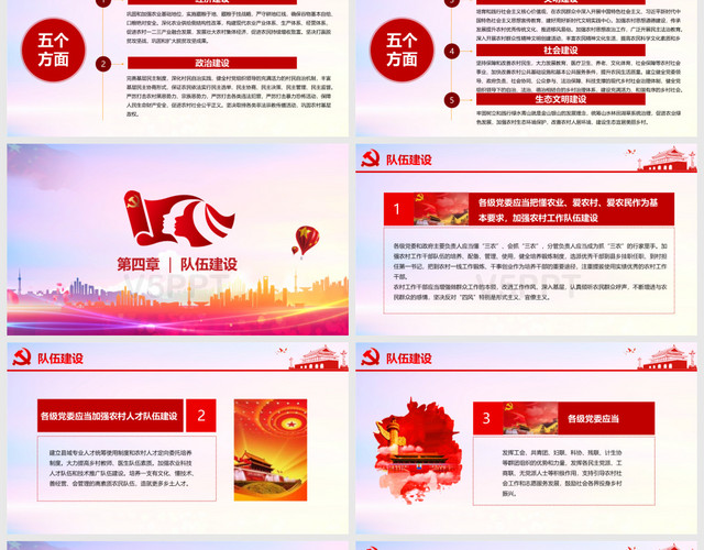 红色大气党政党建党课中国共产党农村工作条例PPT模板