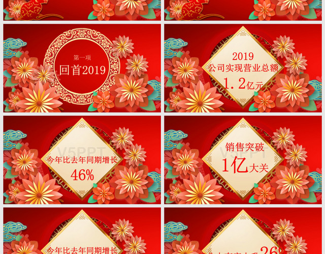 红色中国风开门红2020年新年工作计划工作总结PPT模板