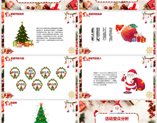红色立体感西方节日圣诞节促销方案PPT模板