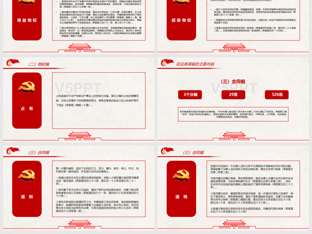 党政党课学习解读中华人民共和国民法典草案PPT模板