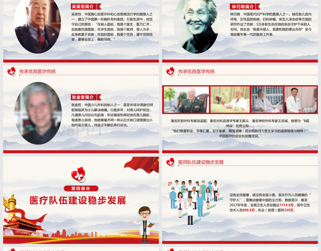 尊医重卫共享健康中国医师节PPT模板