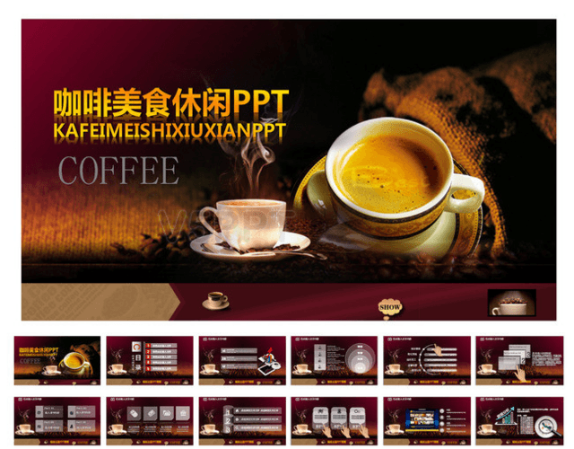 精美咖啡产品介绍咖啡厅创业计划PPT
