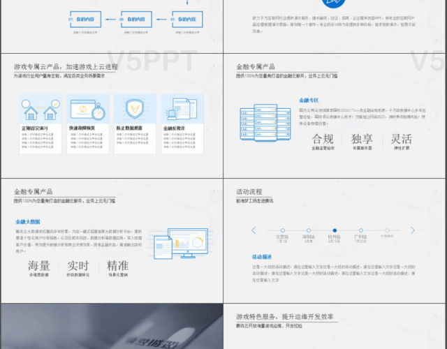 蓝白色淡雅科技产品展示PPT模板