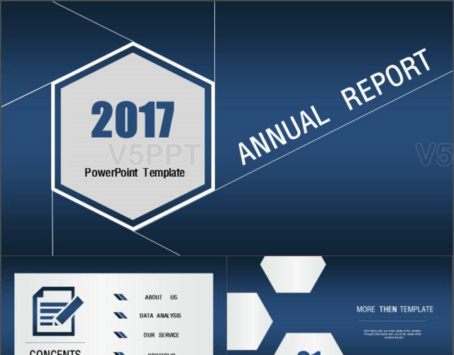 2017蓝色商务PPT模板