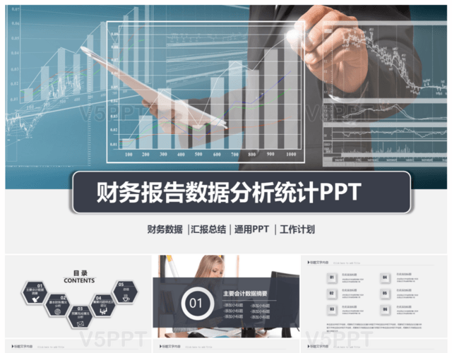 白灰色财务报告财务数据分析统计案例分析PPT模板