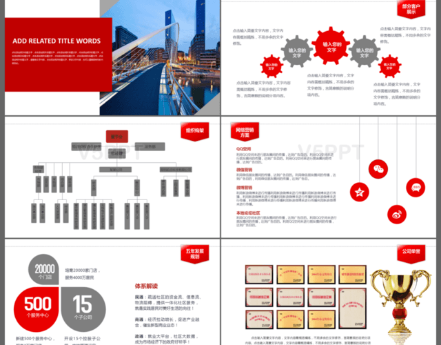 红色大气公司介绍产品宣传商务报告计划PPT模板