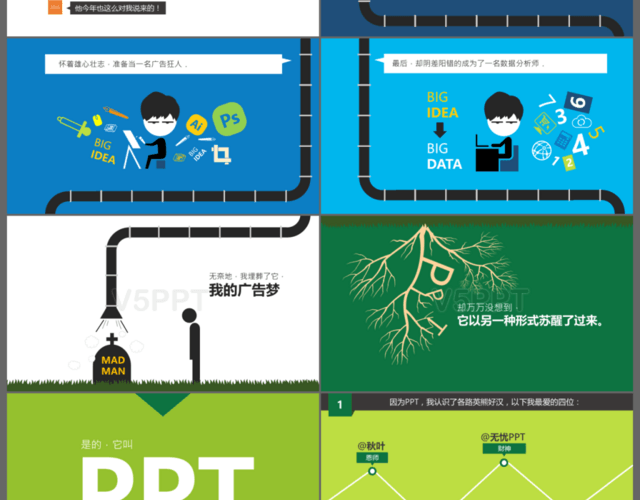 大气扁平化创意工作总结新年计划商务通用PPT模板