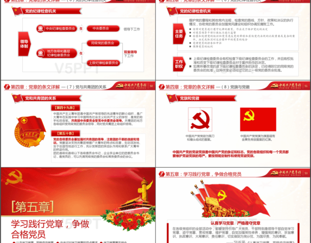 中国共产党党章学习党课PPT模板