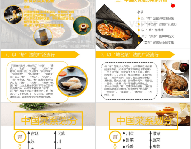 活力橙色中国饮食文化PPT模板