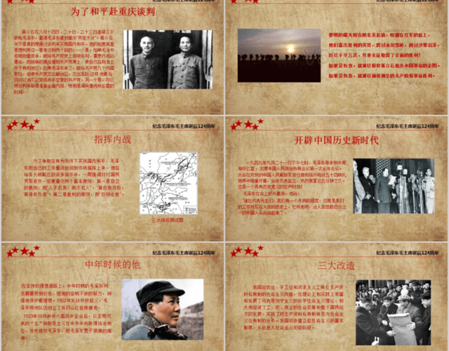 毛泽东毛主席诞辰124周年纪念演讲PPT