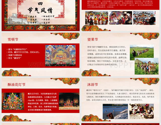 西藏旅游宣传西藏文化介绍藏式PPT模板