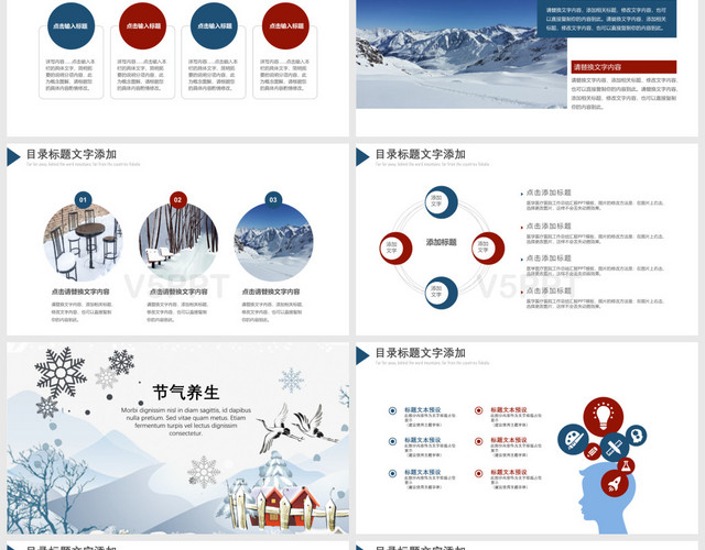 简约节日风中国传统节气大寒介绍PPT模板