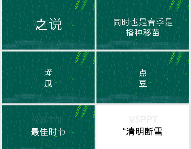 谷雨 节气主题习俗文化介绍快闪抖音PPT
