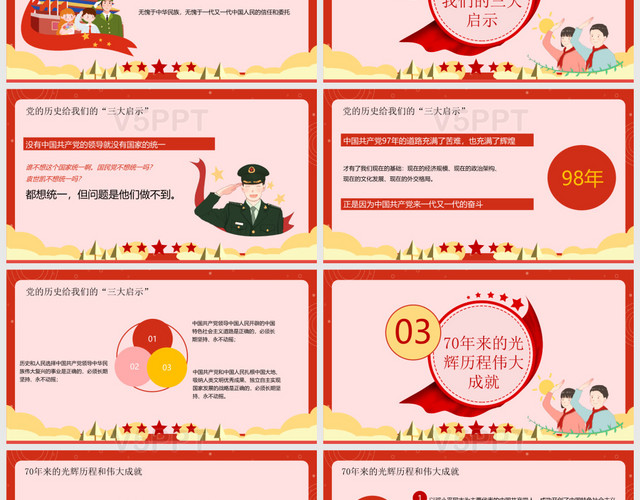 红色中国党政风我和我的祖国学习课件国庆更新/PPT模板