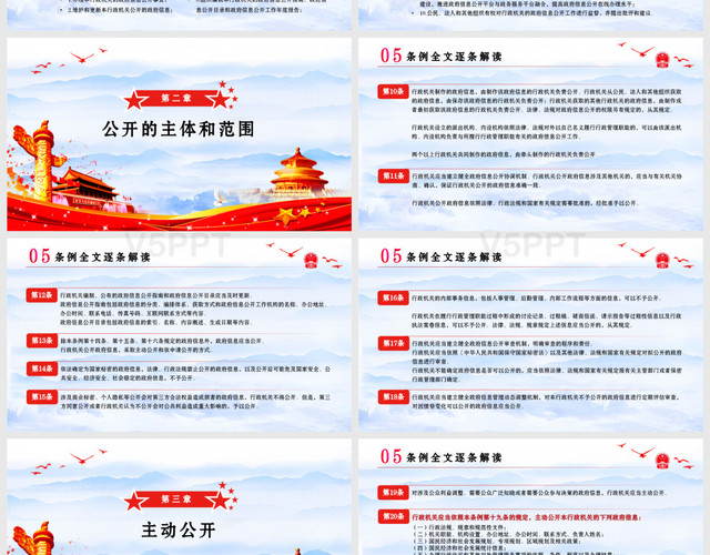 新修订中华人民共和国政府信息公开条例党政党建党课PPT模板